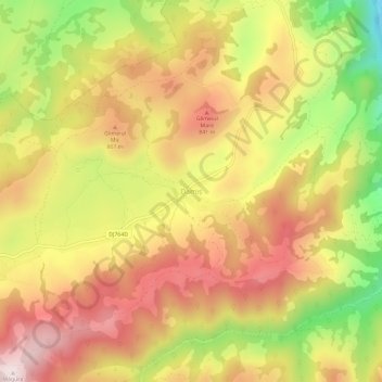 Mapa topográfico Damiș, altitud, relieve