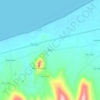 Mapa topográfico Acari, altitud, relieve