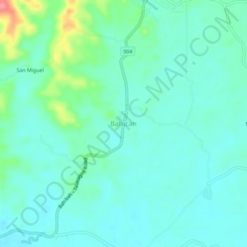 Mapa topográfico Batucan, altitud, relieve