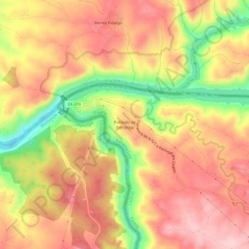 Mapa topográfico Poblado de Iberdrola, altitud, relieve