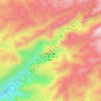Mapa topográfico Mogote La Cuesta, altitud, relieve