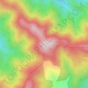 Mapa topográfico Kalwa, altitud, relieve