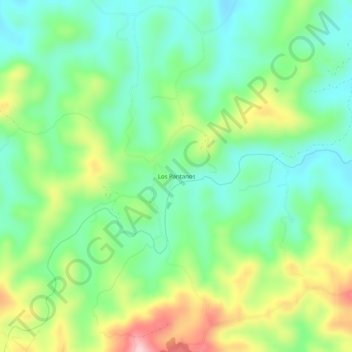 Mapa topográfico Los Pantanos, altitud, relieve