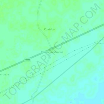Mapa topográfico Ramachandrapur, altitud, relieve