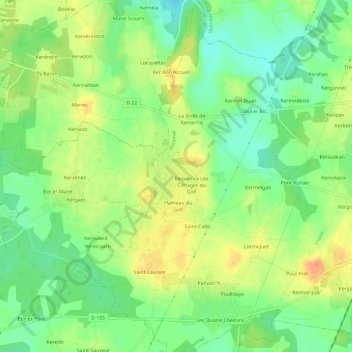 Mapa topográfico Lotissement du Golf, altitud, relieve
