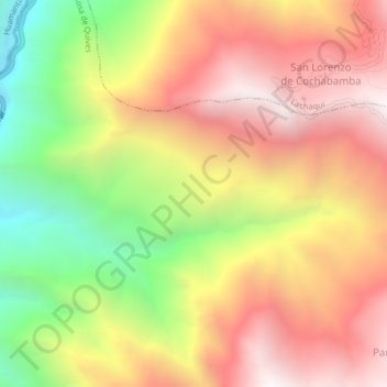 Mapa topográfico Provincia de Canta, altitud, relieve