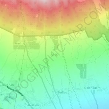 Mapa topográfico Mi-isi, altitud, relieve