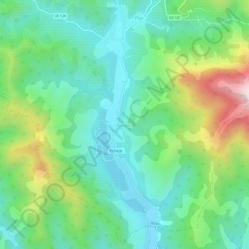 Mapa topográfico Blăjeni, altitud, relieve