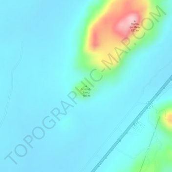 Mapa topográfico Serra da Santa, altitud, relieve