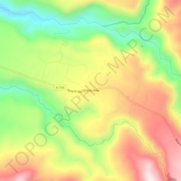 Mapa topográfico Vilches Alto, altitud, relieve