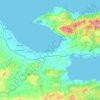 Mapa topográfico Corinto, altitud, relieve