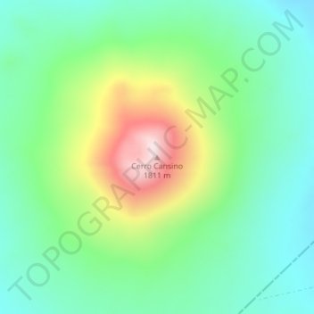 Mapa topográfico Cerro Cansino, altitud, relieve