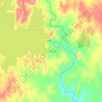 Mapa topográfico La Florida, altitud, relieve