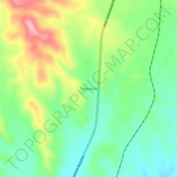 Mapa topográfico Timboicito, altitud, relieve