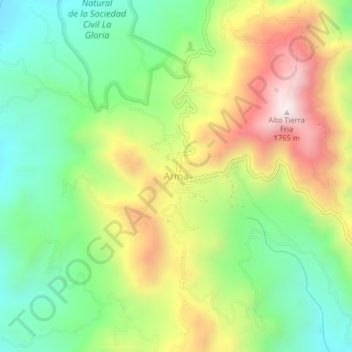 Mapa topográfico Arma, altitud, relieve