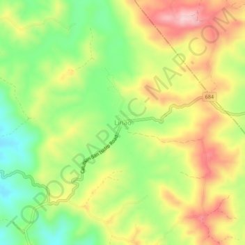 Mapa topográfico Linao, altitud, relieve