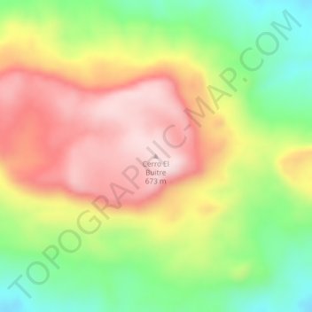 Mapa topográfico Cerro El Buitre, altitud, relieve