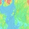 Mapa topográfico Moss, altitud, relieve