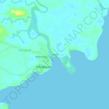 Mapa topográfico Tabok, altitud, relieve