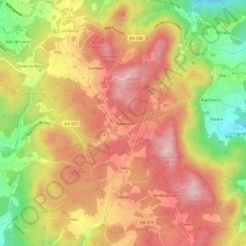 Mapa topográfico Alagoas, altitud, relieve