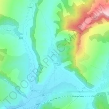 Mapa topográfico Bâra, altitud, relieve