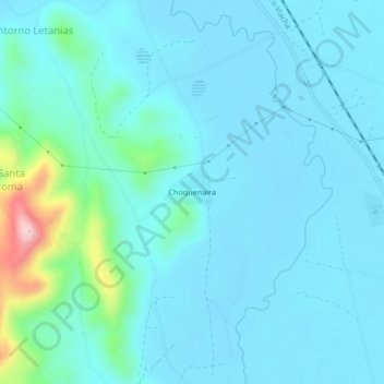 Mapa topográfico Choquenaira, altitud, relieve