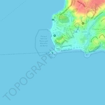 Mapa topográfico Farol Da Barra, altitud, relieve