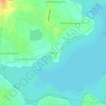 Mapa topográfico Pothur, altitud, relieve