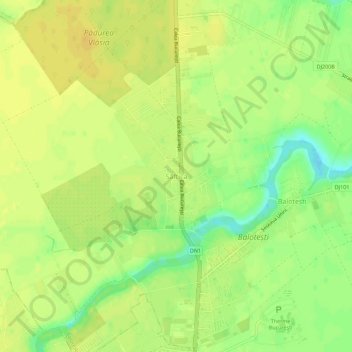 Mapa topográfico Săftica, altitud, relieve