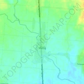 Mapa topográfico Centro 1, altitud, relieve