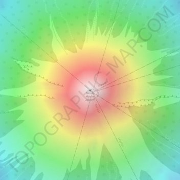 Mapa topográfico Mount Mayon, altitud, relieve