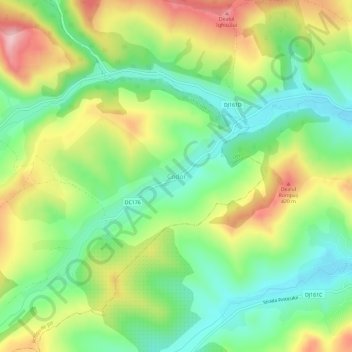 Mapa topográfico Codor, altitud, relieve