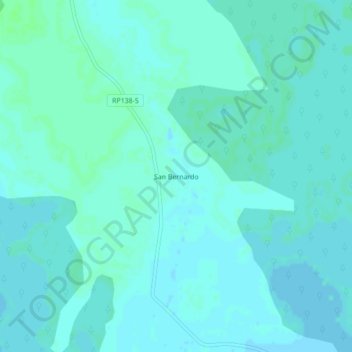 Mapa topográfico San Bernardo, altitud, relieve