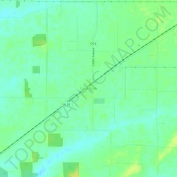 Mapa topográfico Lake Fork, altitud, relieve