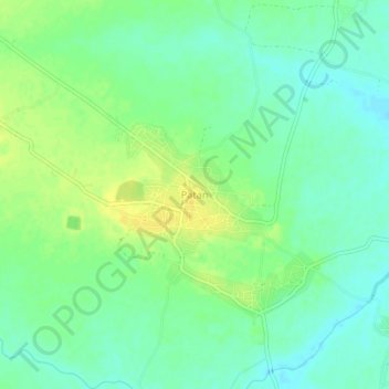 Mapa topográfico Patan, altitud, relieve