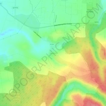 Mapa topográfico Apateu, altitud, relieve