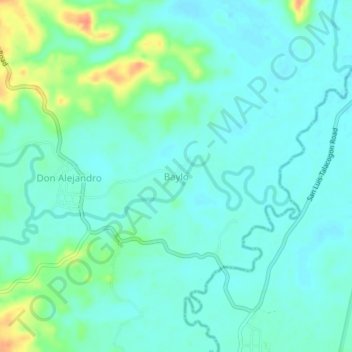 Mapa topográfico Baylo, altitud, relieve