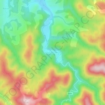Mapa topográfico Colonia Fabricii, altitud, relieve