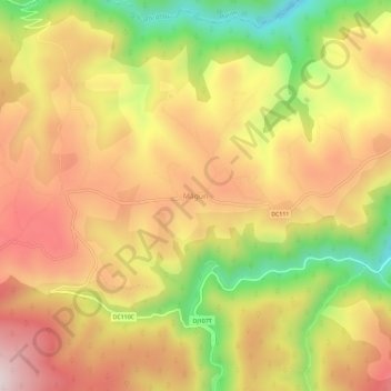 Mapa topográfico Măguri, altitud, relieve