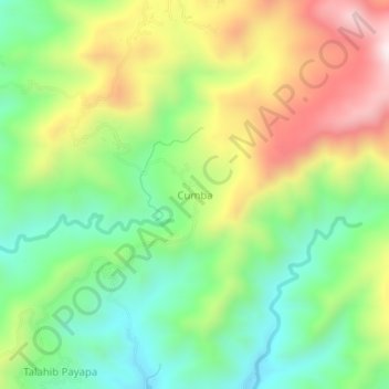 Mapa topográfico Cumba, altitud, relieve