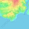 Mapa topográfico Keryéoc'h, altitud, relieve