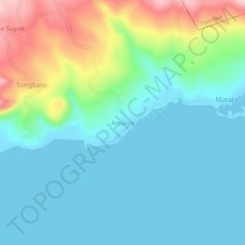 Mapa topográfico Amaloy, altitud, relieve