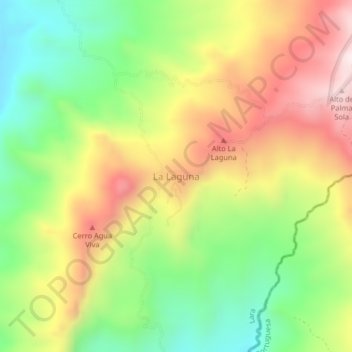 Mapa topográfico La Laguna, altitud, relieve