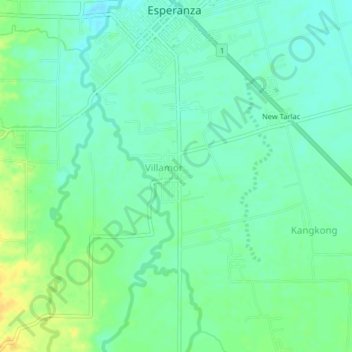 Mapa topográfico Villamor, altitud, relieve
