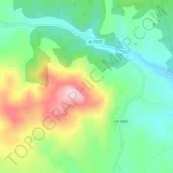 Mapa topográfico San Pedro, altitud, relieve