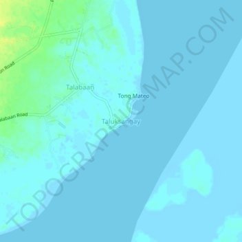 Mapa topográfico Taluksangay, altitud, relieve