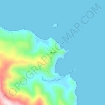 Mapa topográfico Diguisit, altitud, relieve