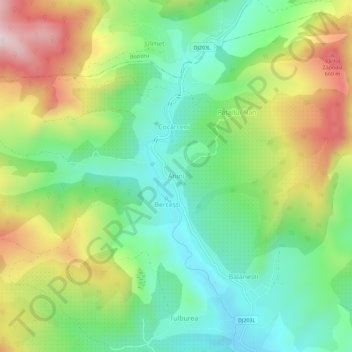 Mapa topográfico Anini, altitud, relieve