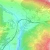 Mapa topográfico Assergi, altitud, relieve