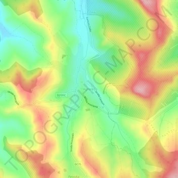 Mapa topográfico Aghireș, altitud, relieve